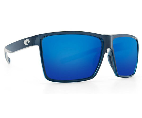 Costa Rincon Sunglasses, Shiny Black Frame, Blue Mirror Lens RIN 11 OBMGLP