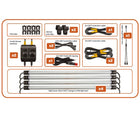 Hard Korr Camp Light Kit, 4x48cm Orange, White LED Bar Strips TLC102 CAMPKITOW4D