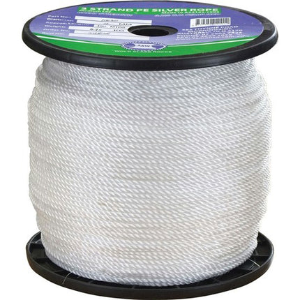 Standard Quality Polyethylene Staple (Silver Ropes) - 10mm Three Strand TRA015
