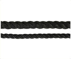 Black Polyester 3 Strand Rope,10mm,1200kg BS,100m Roll TRA205