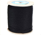 Black Polyester 3 Strand Rope,16mm,4000kg BS,100m Roll TRA220