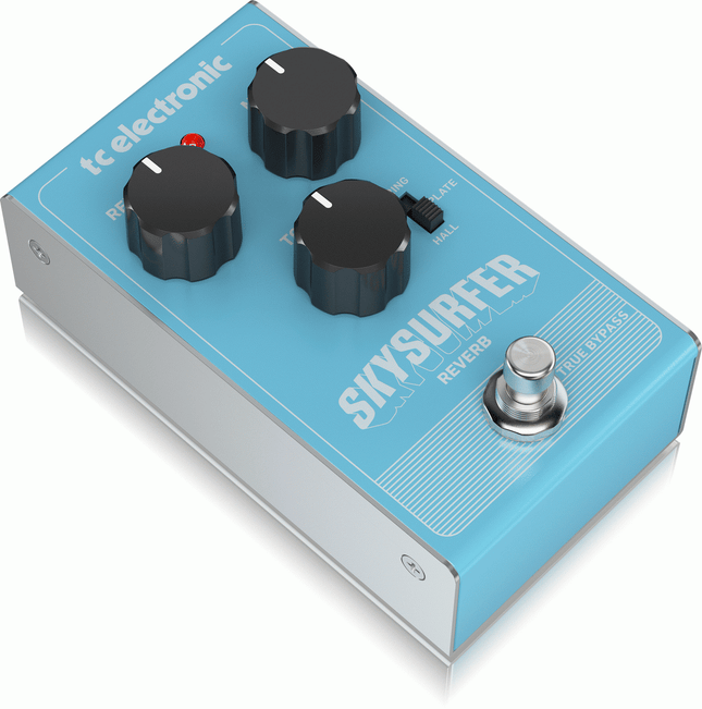 Compact stompbox reverb with Spring Plate Hall modes