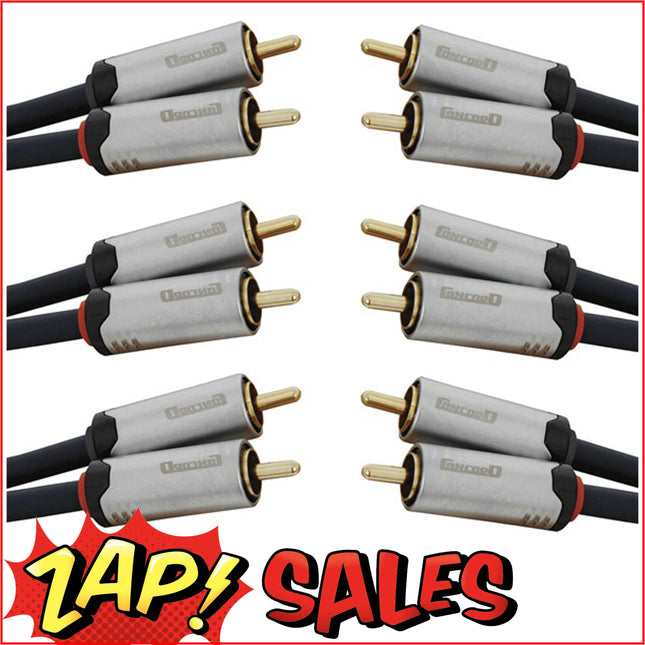 3 Audio Leads, 24 Caret Gold, 2 RCA to 2 RCA,5.0m WQ7230